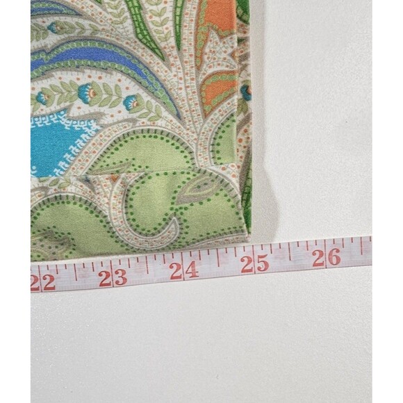 Talbots Green Paisley Straight Leg Beach Summer Cropped Pants Women's Size 10 - Picture 4 of 6